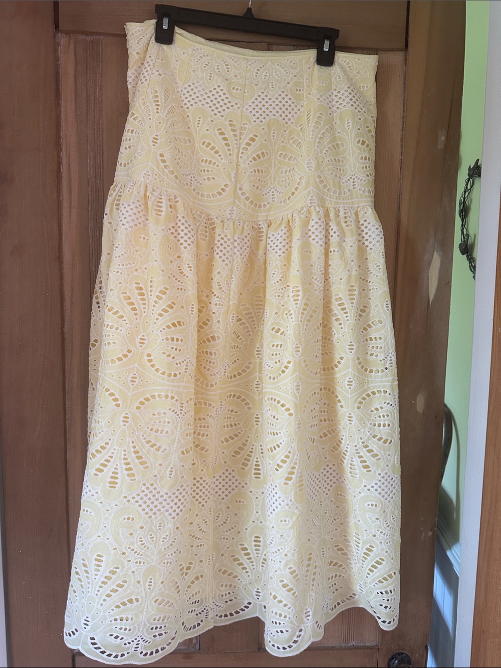 ANTONIO MELANI Yellow Eyelet Maxi Skirt